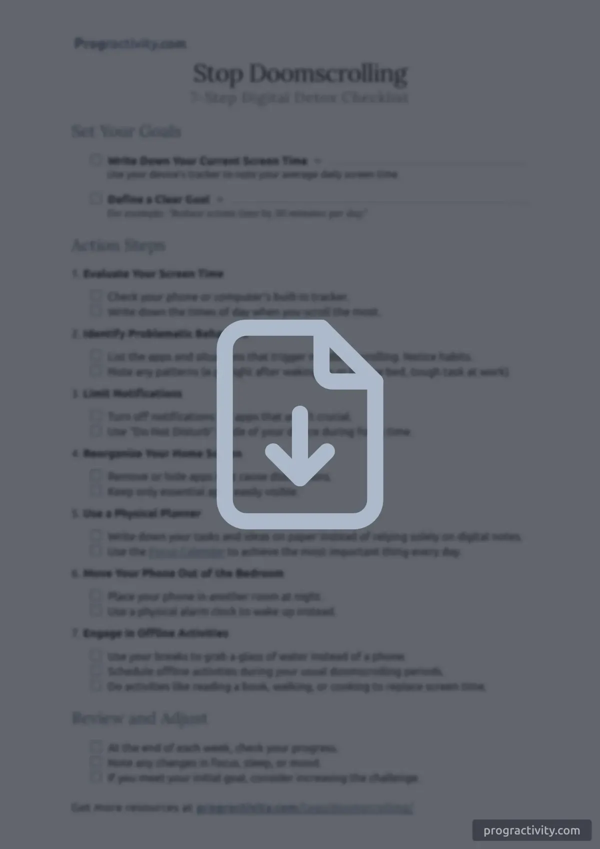 Digital Detox Checklist Preview